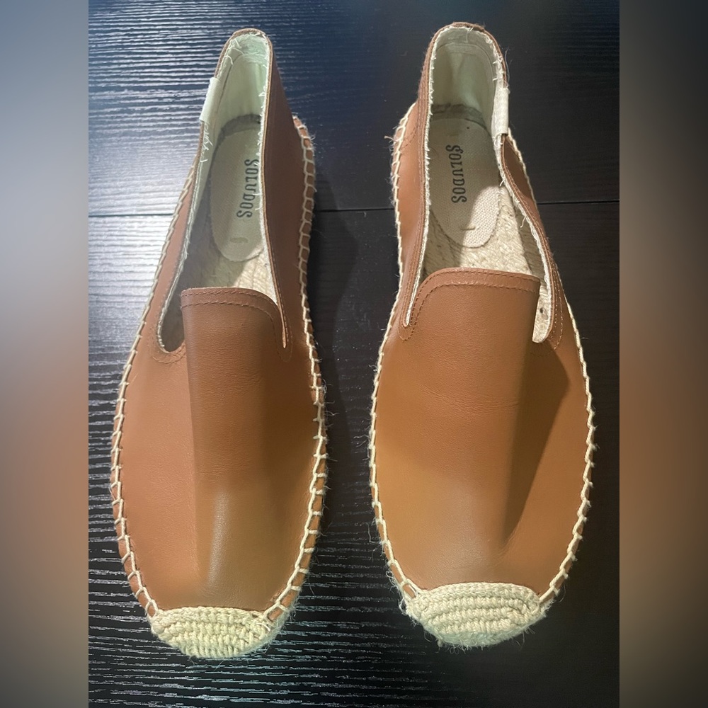 NWOT - Soludos Women’s Brown Leather Espadrille Size 8
